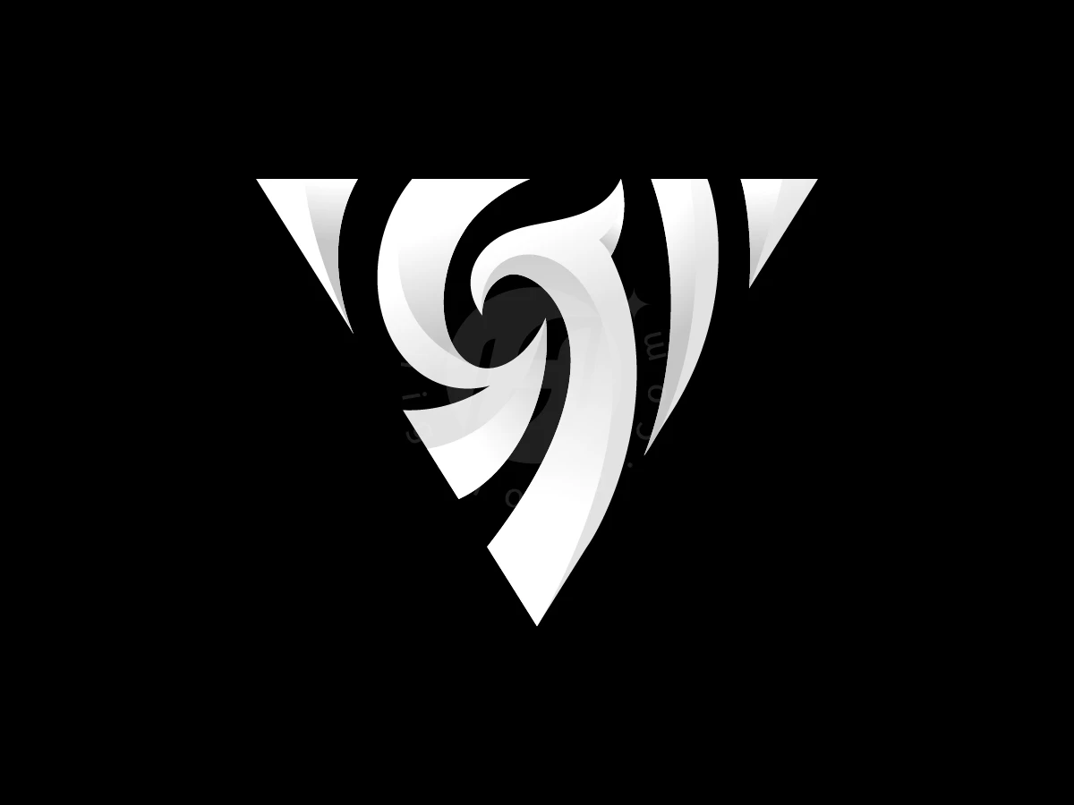 Phoenix head and wings form a white inverted triangle against a black background in this brand logo.