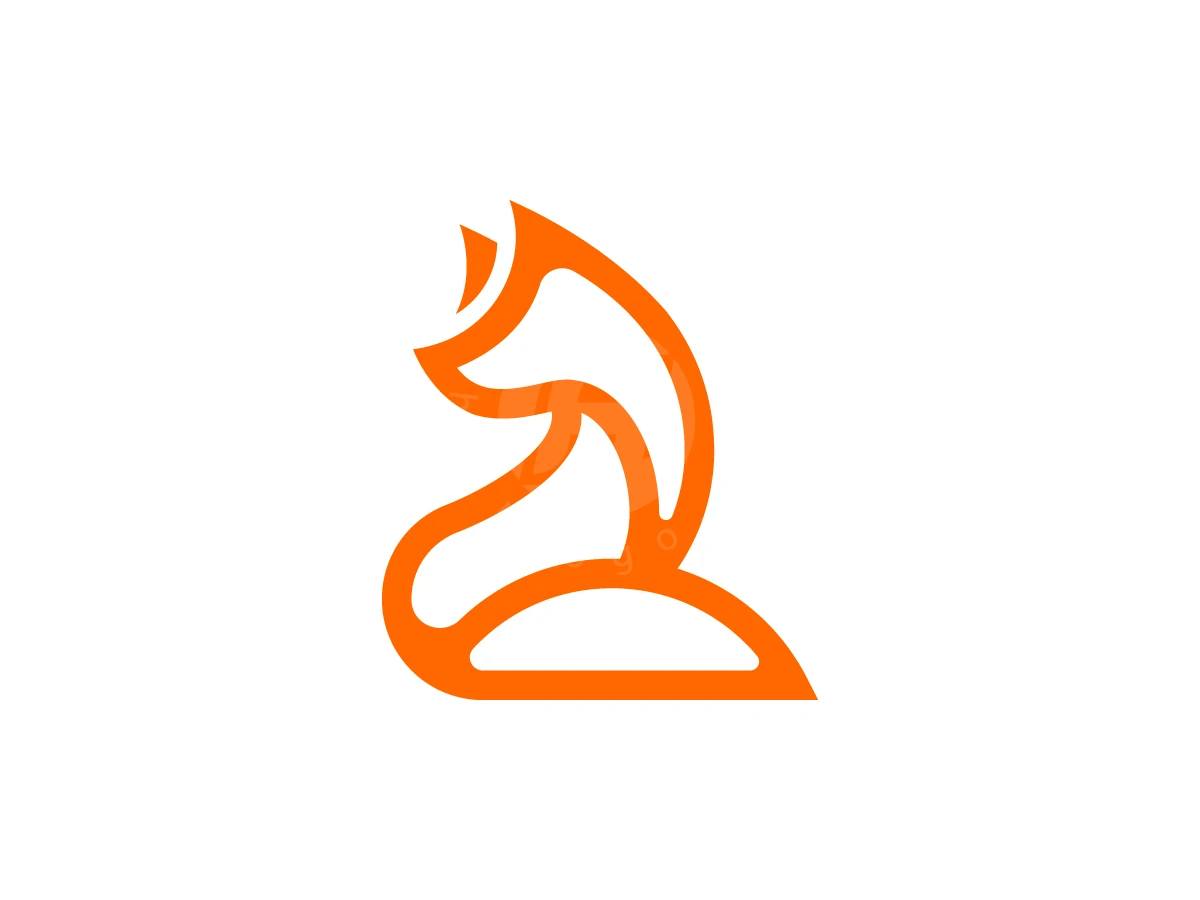 Modern Cute Fox Lineart Logo - preview 1