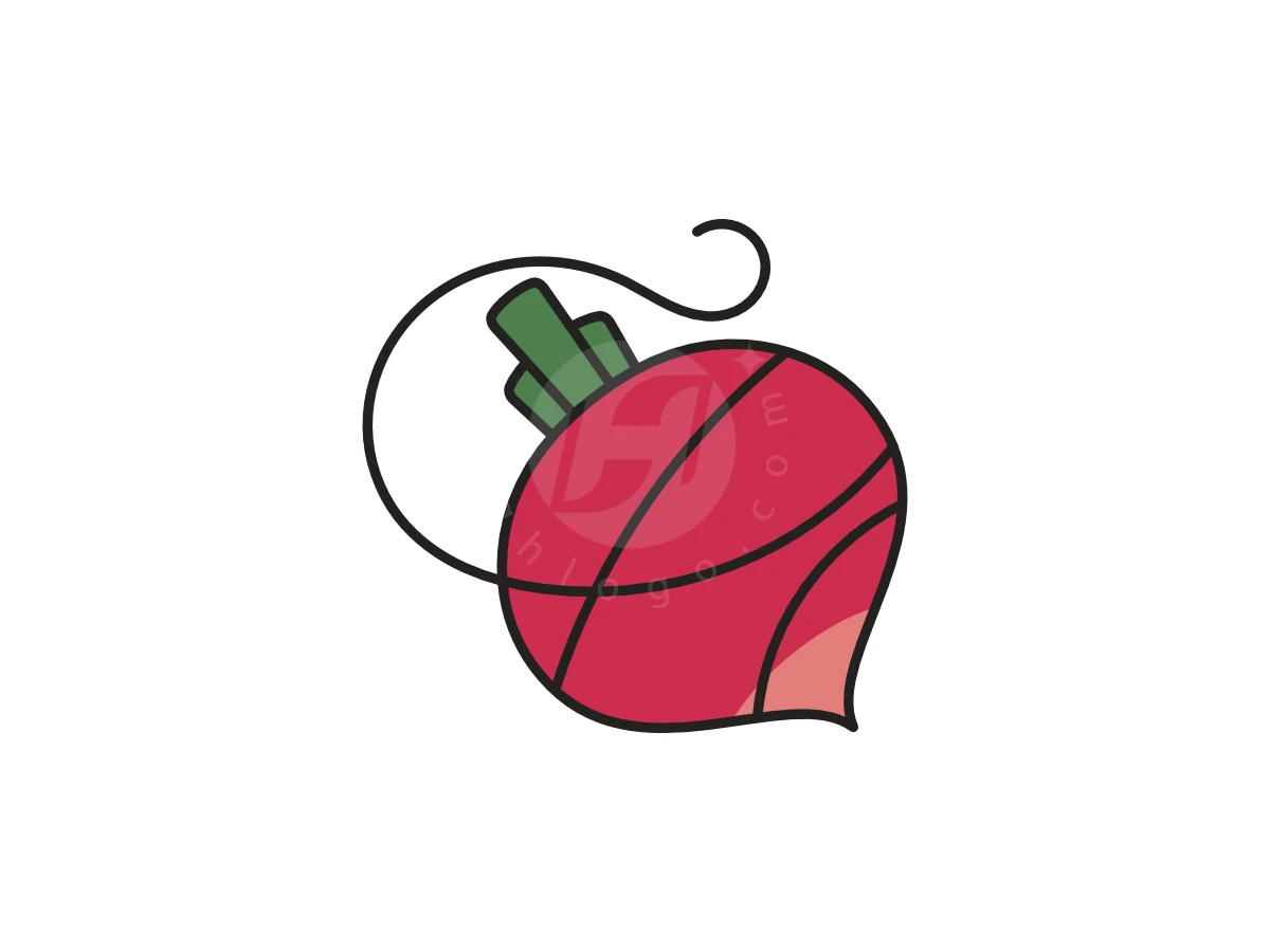 Geometric Radish Spin Logo - Food Logo design by FerouFYN for sale on Highlogo
