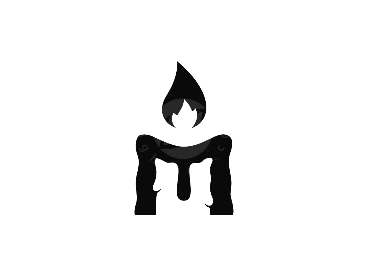 Melted Candle M Letter Logo - Abstract Logo design by FerouFYN for sale on Highlogo