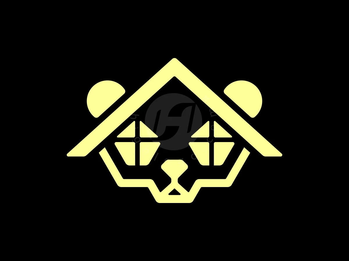 Playful Cute Panda House Logo - preview 1