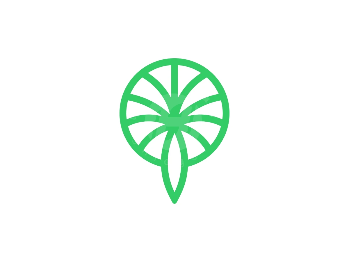 Elegant Circle Palm Tree Logo - Organizations Logo design by Aira for sale on Highlogo