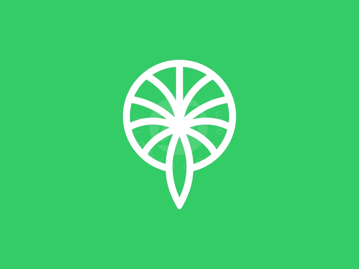 Elegant Circle Palm Tree Logo - preview 1