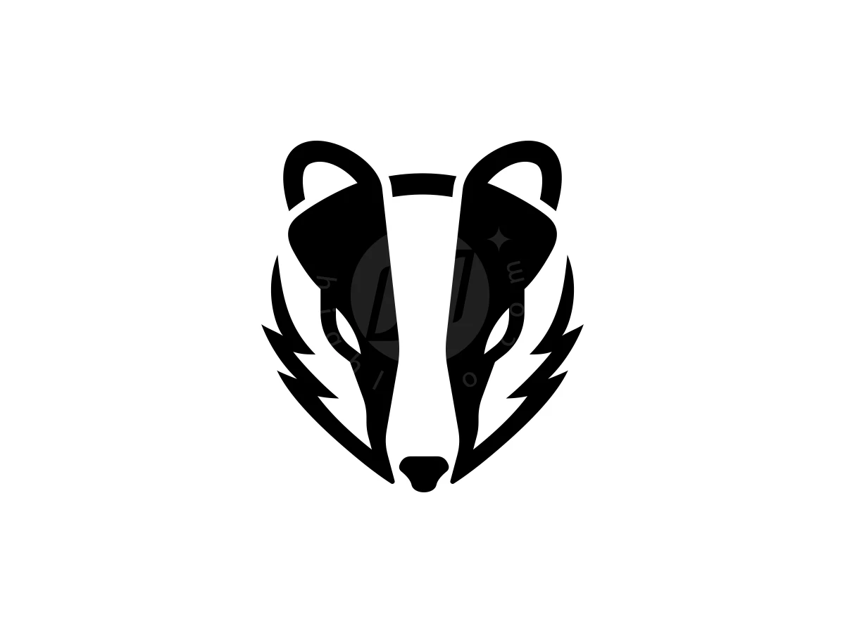 Iconic Honey Badger Face Logo - preview 1