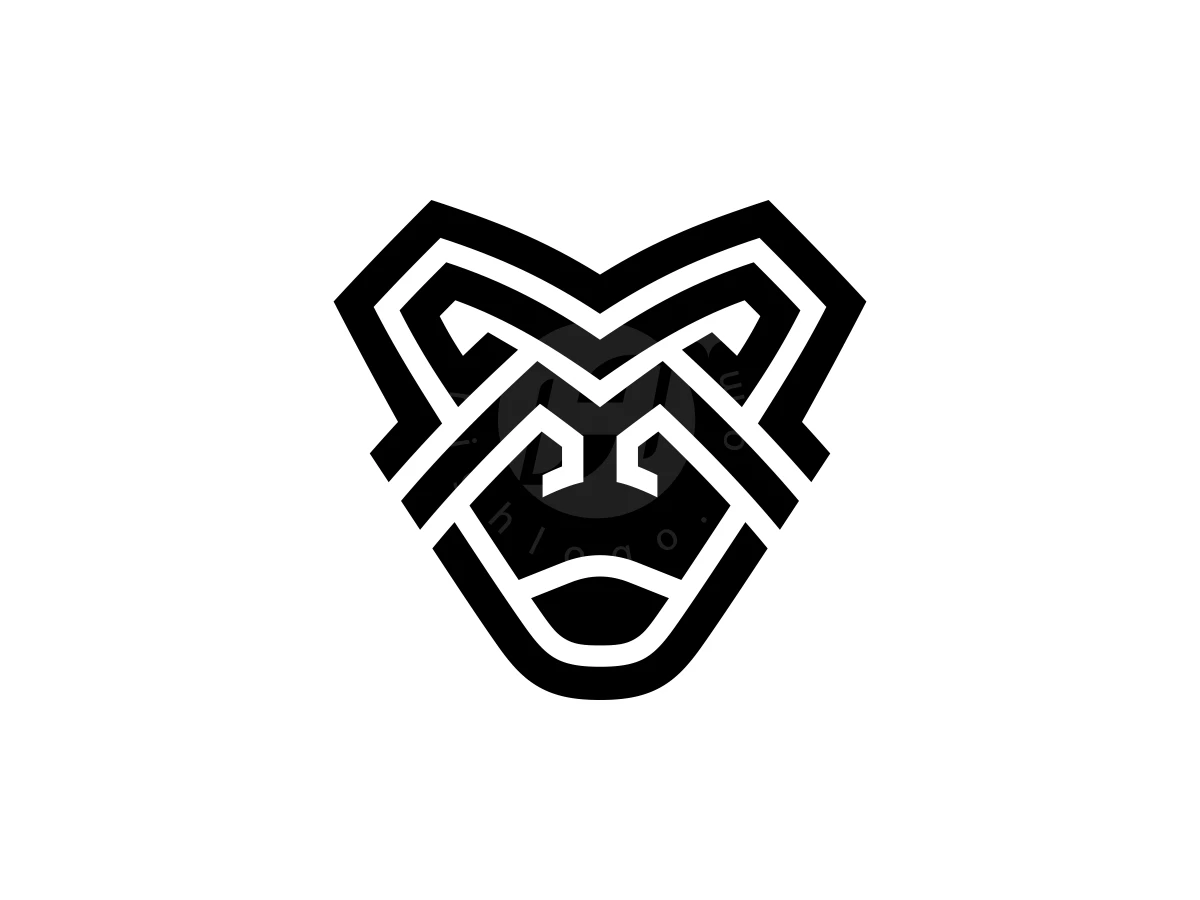 Abstract Geometry Gorilla Face Logo - preview 1