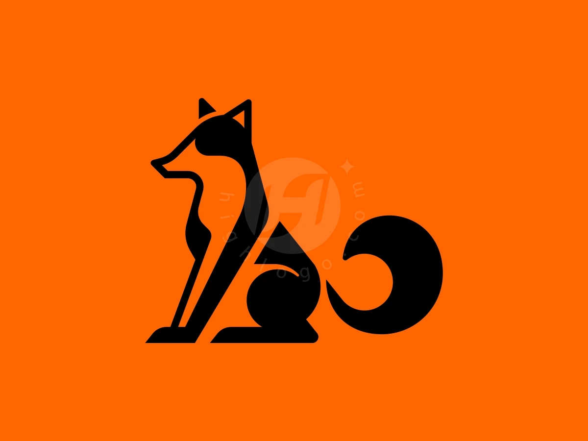 Iconic Elegant Sitting Fox Logo - preview 1