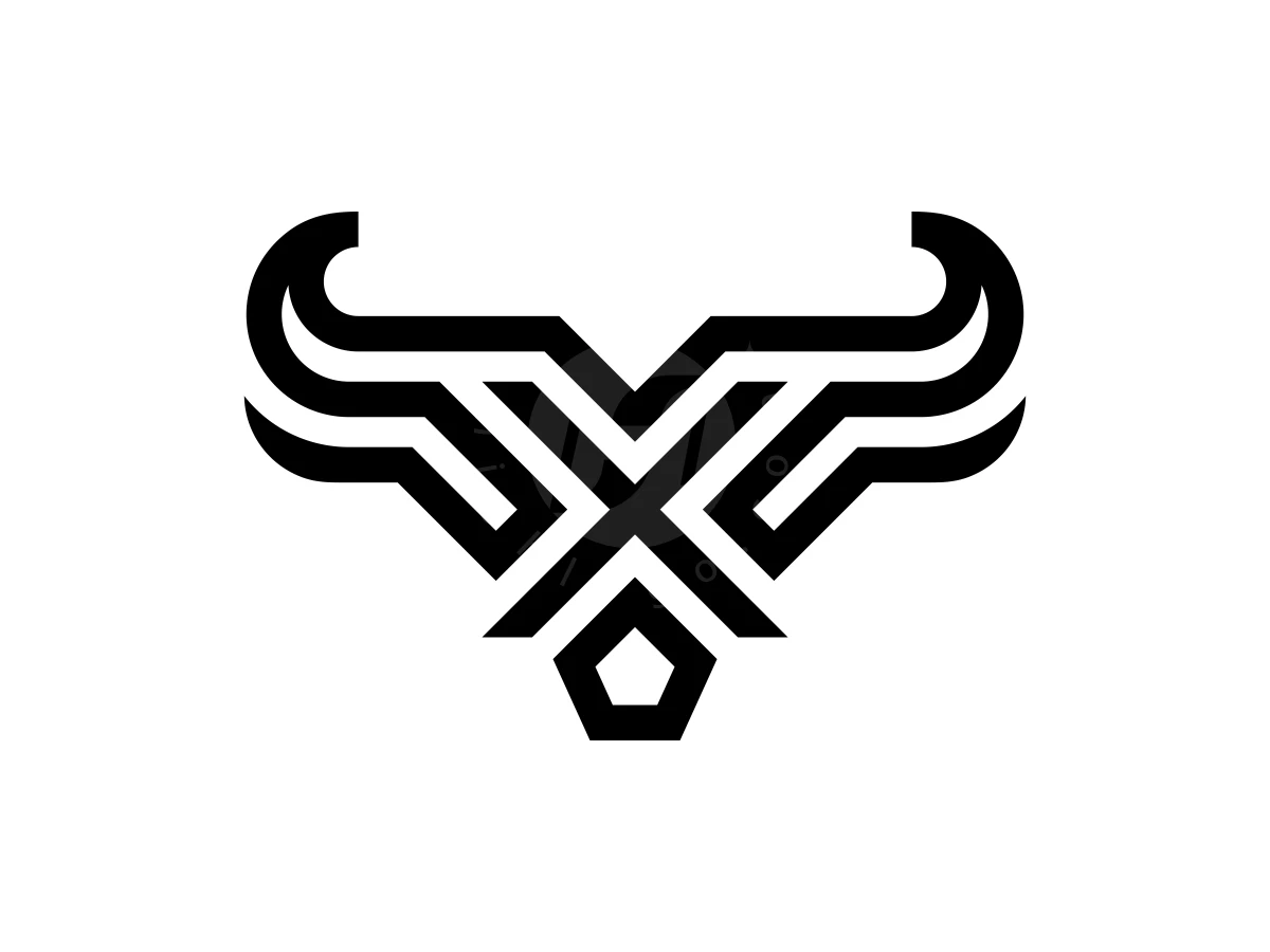 Modern Abstract Bull X Letter Logo Bull - Abstract Logo design by Aira for sale on Highlogo