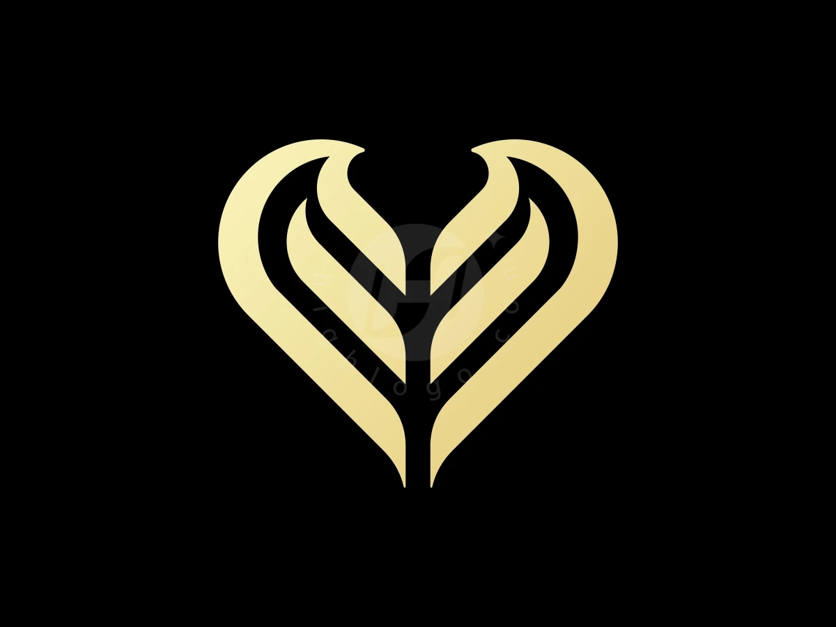 Luxury Golden Angel Heart Wing Logo - Beauty Logo design by Aira for sale on Highlogo