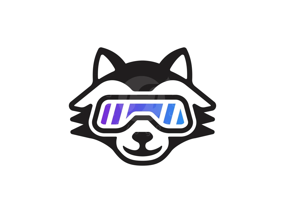 Cool Technology Raccoon Face Logo - Animal Logo design by Aira for sale on Highlogo