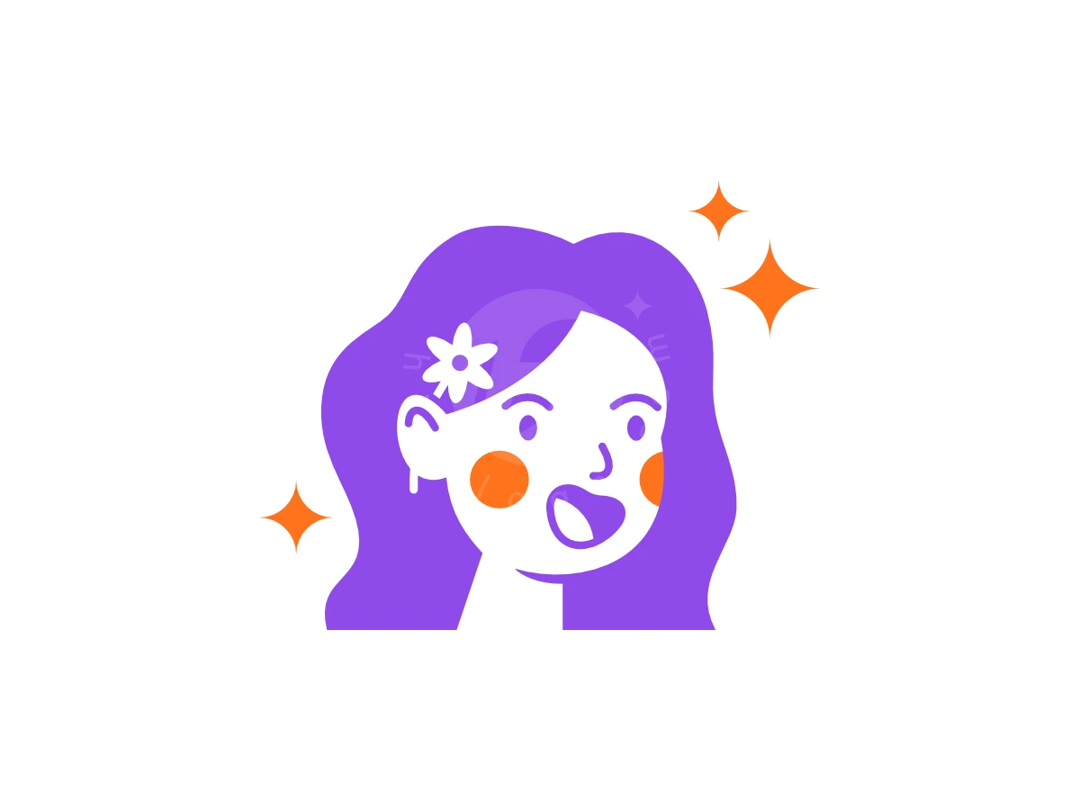 Cute Purple Girl Logo - Beauty Logo design by Andhikart for sale on Highlogo