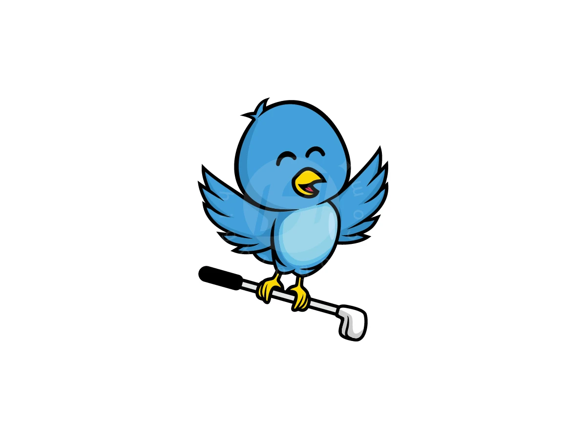 Birdie Golf Mascot Cartoon Logo - Animal Logo design by ArizalArsyad for sale on Highlogo