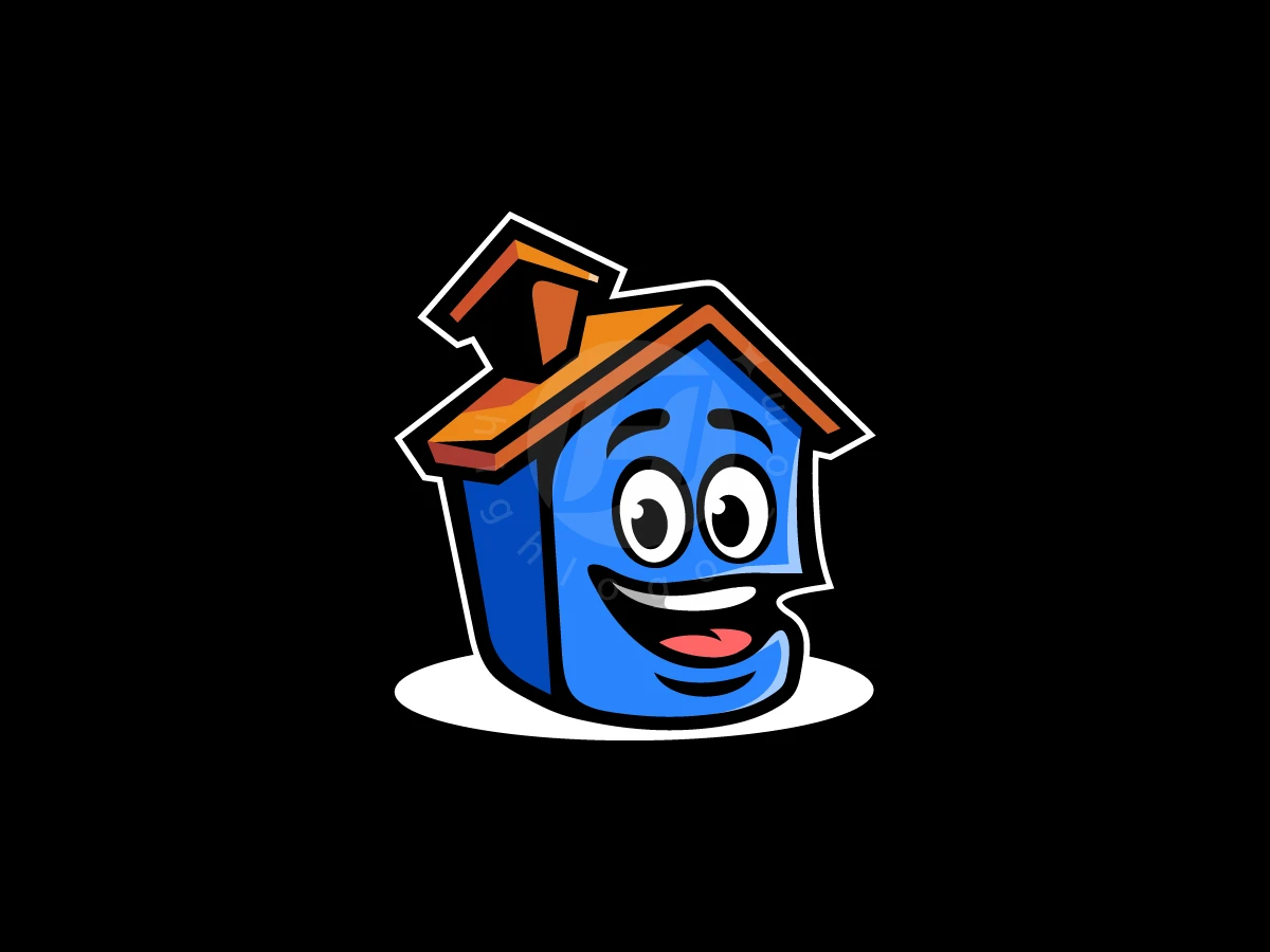 Fun Small House Cartoon Logo - preview 1