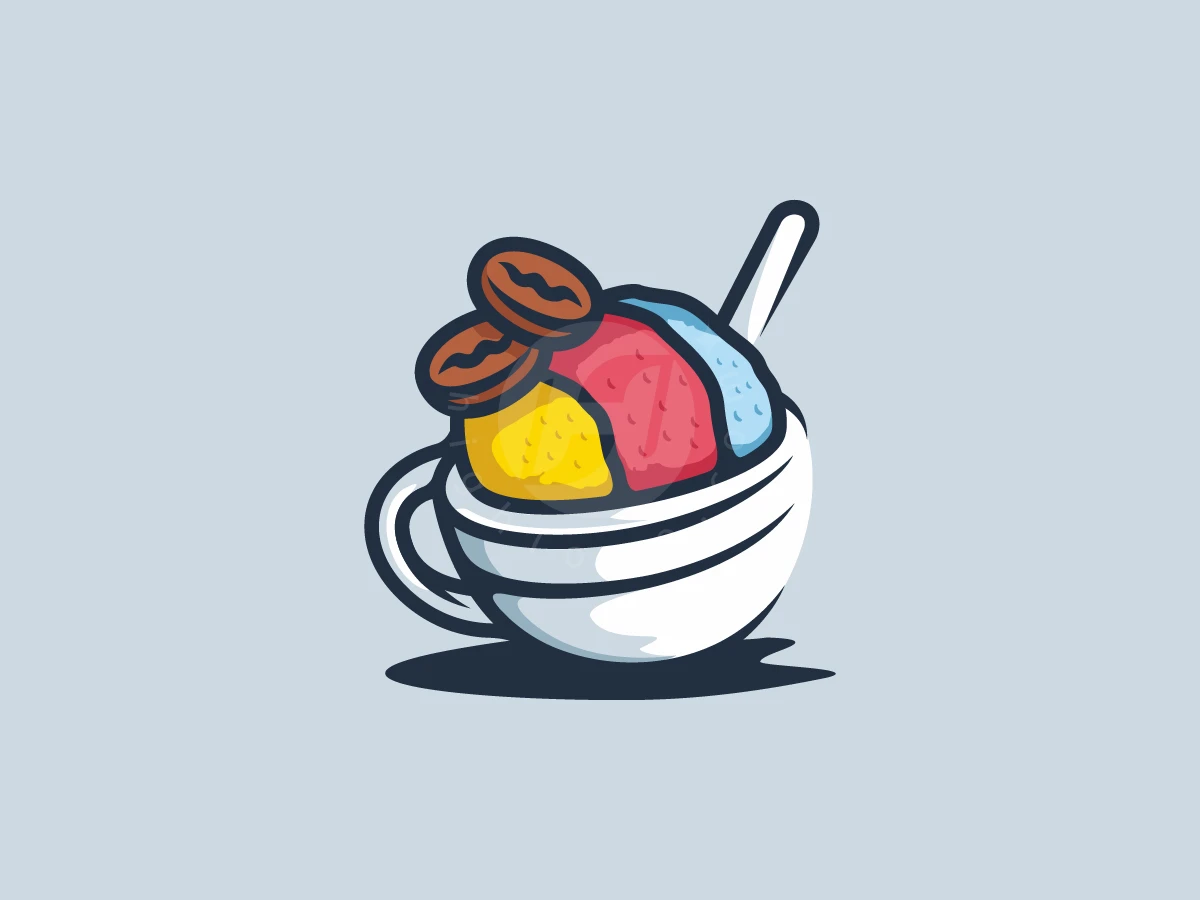 Fun Cartoon Coffee Ice Cream Logo - Food Logo design by ArizalArsyad for sale on Highlogo