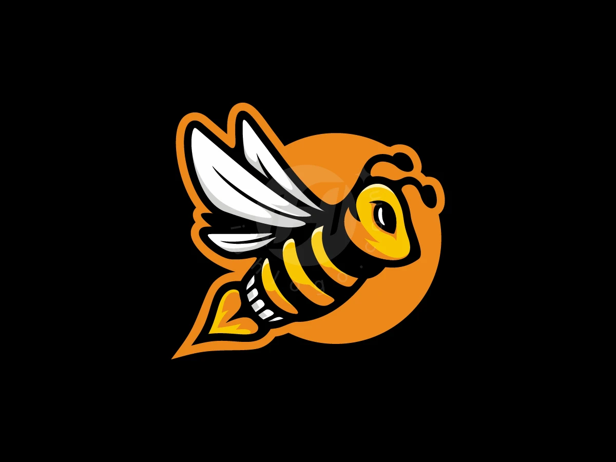 Fun Bee Rocket Cartoon Logo - preview 1