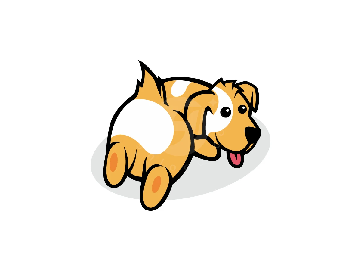 Fun Laying Dog Cartoon Logo - Animal Logo design by ArizalArsyad for sale on Highlogo