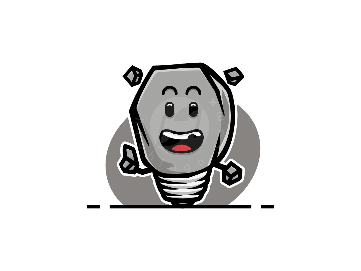 Rock Lightbulb Fun Cartoon Logo - Technology Logo design by ArizalArsyad for sale on Highlogo