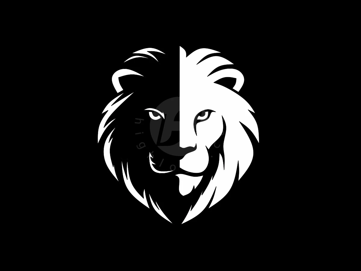 Monochrome Style Lion Head Logo - Animal Logo design by Eka Eka for sale on Highlogo