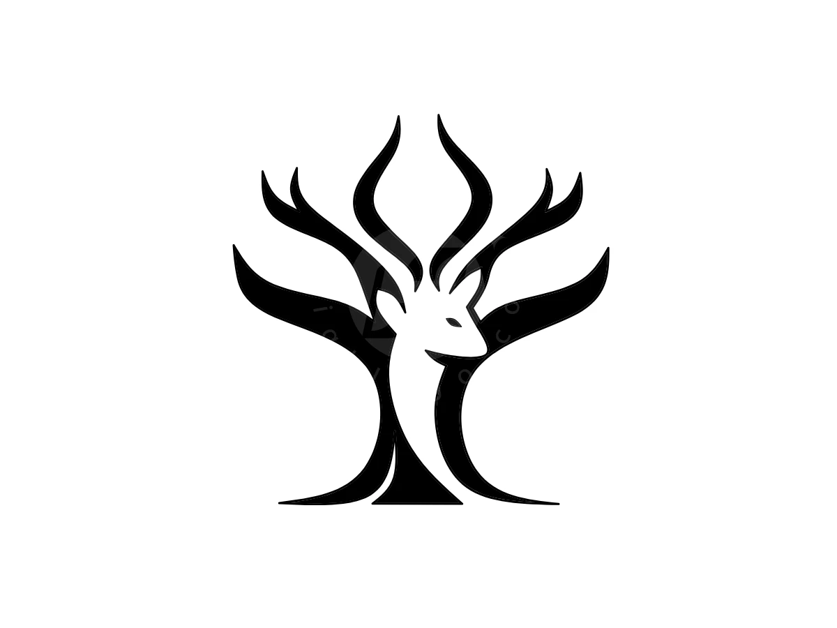 Minimalist Deer Tree Or Twig Logo - Animal Logo design by Eka Eka for sale on Highlogo