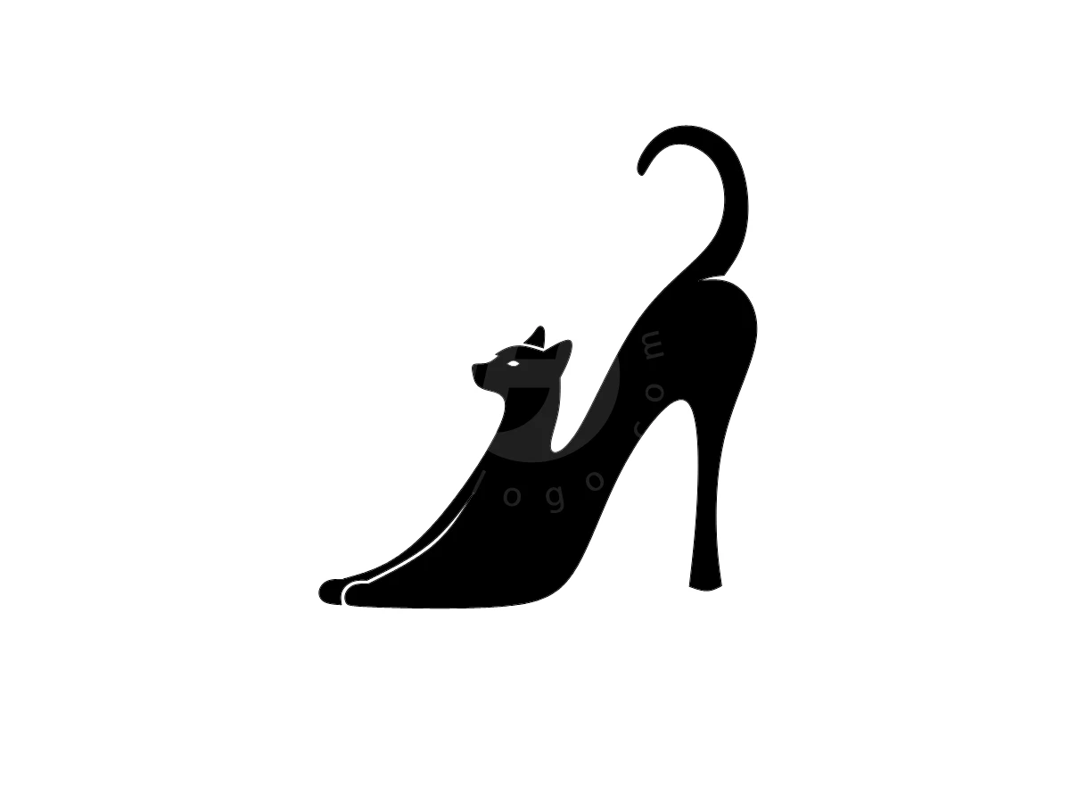 Cat Logo Stretching Body In The Shape Of High Hell Shoe - Fashion Logo design by Eka Eka for sale on Highlogo