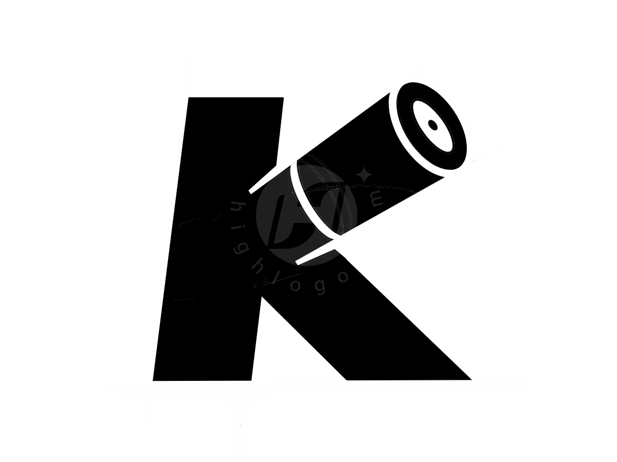 Simple Telescope Letter K Logo - Lettermark Logo design by Eka Eka for sale on Highlogo