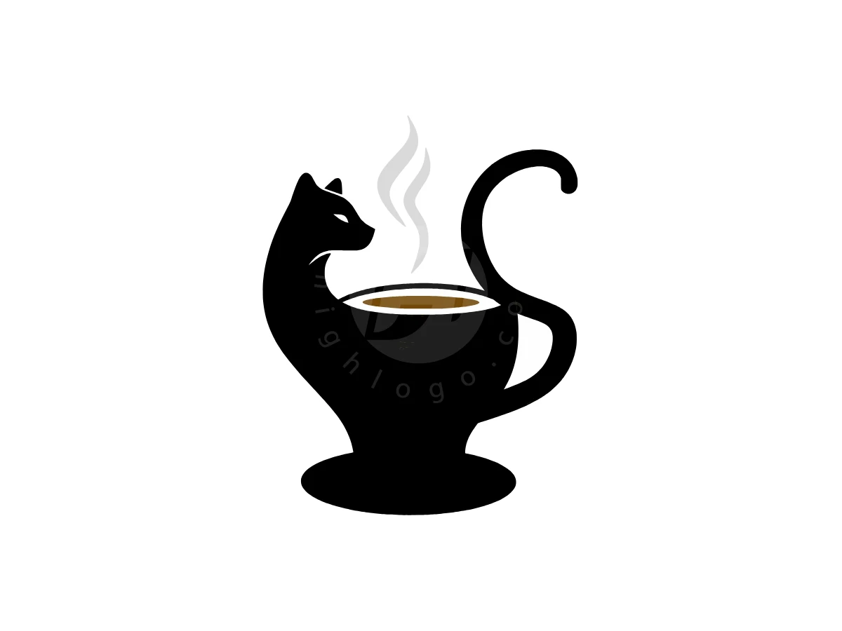 Modern Coffee Cat Logo - Animal Logo design by Eka Eka for sale on Highlogo