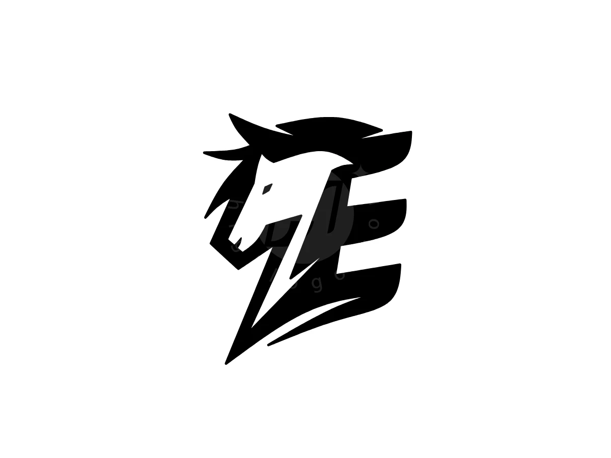 Minimalist Horse Letter E - Animal Logo design by Eka Eka for sale on Highlogo