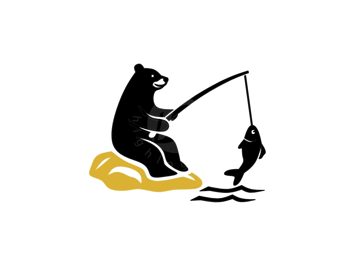 Bear Catches Fish Logo - Animal Logo design by Eka Eka for sale on Highlogo
