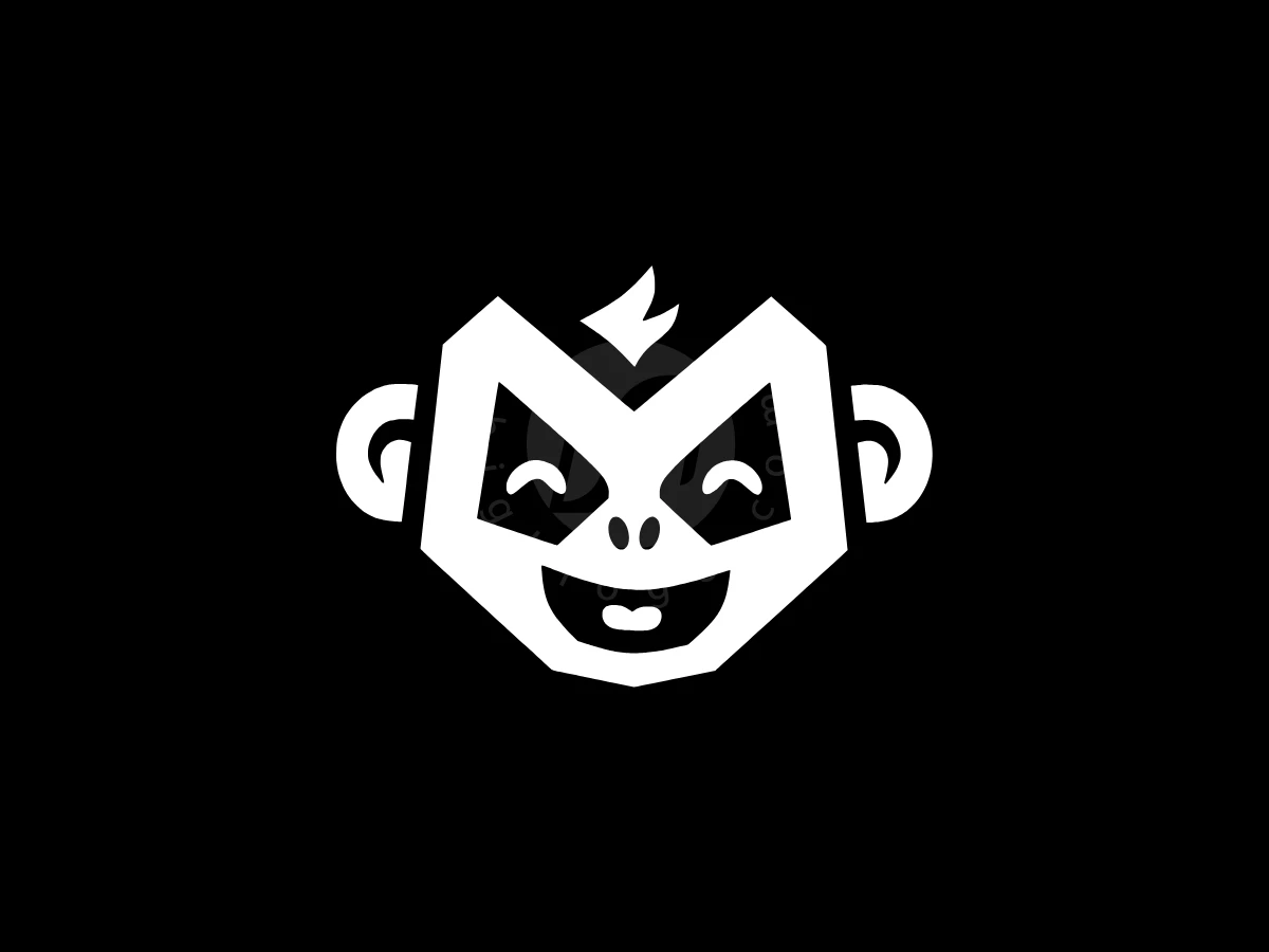 Cute Monkey Face Letter M Logo - Animal Logo design by Eka Eka for sale on Highlogo
