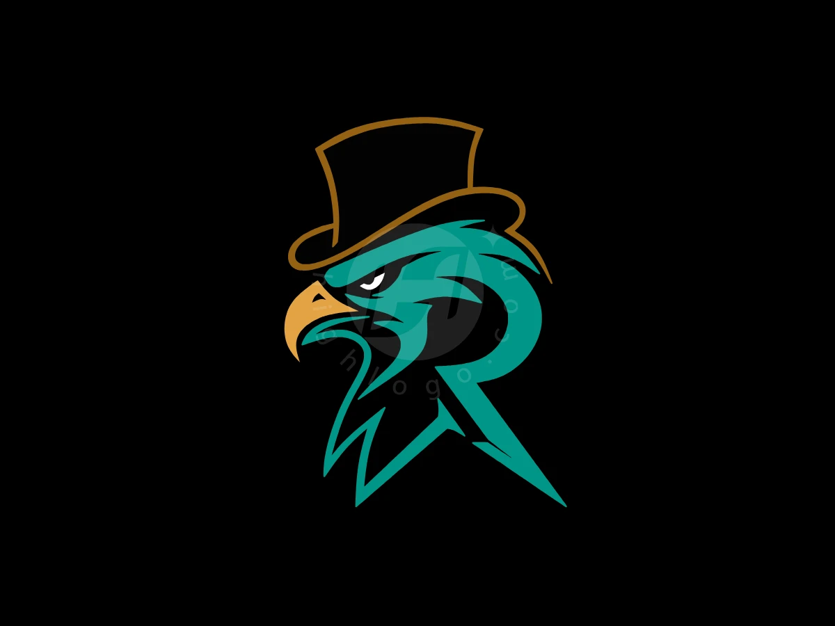 Eagle Logo With Letter R Wearing Hat - Animal Logo design by Eka Eka for sale on Highlogo