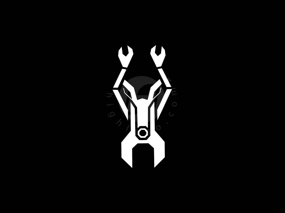 Minimal Wrench Horse Logo - Animal Logo design by Eka Eka for sale on Highlogo