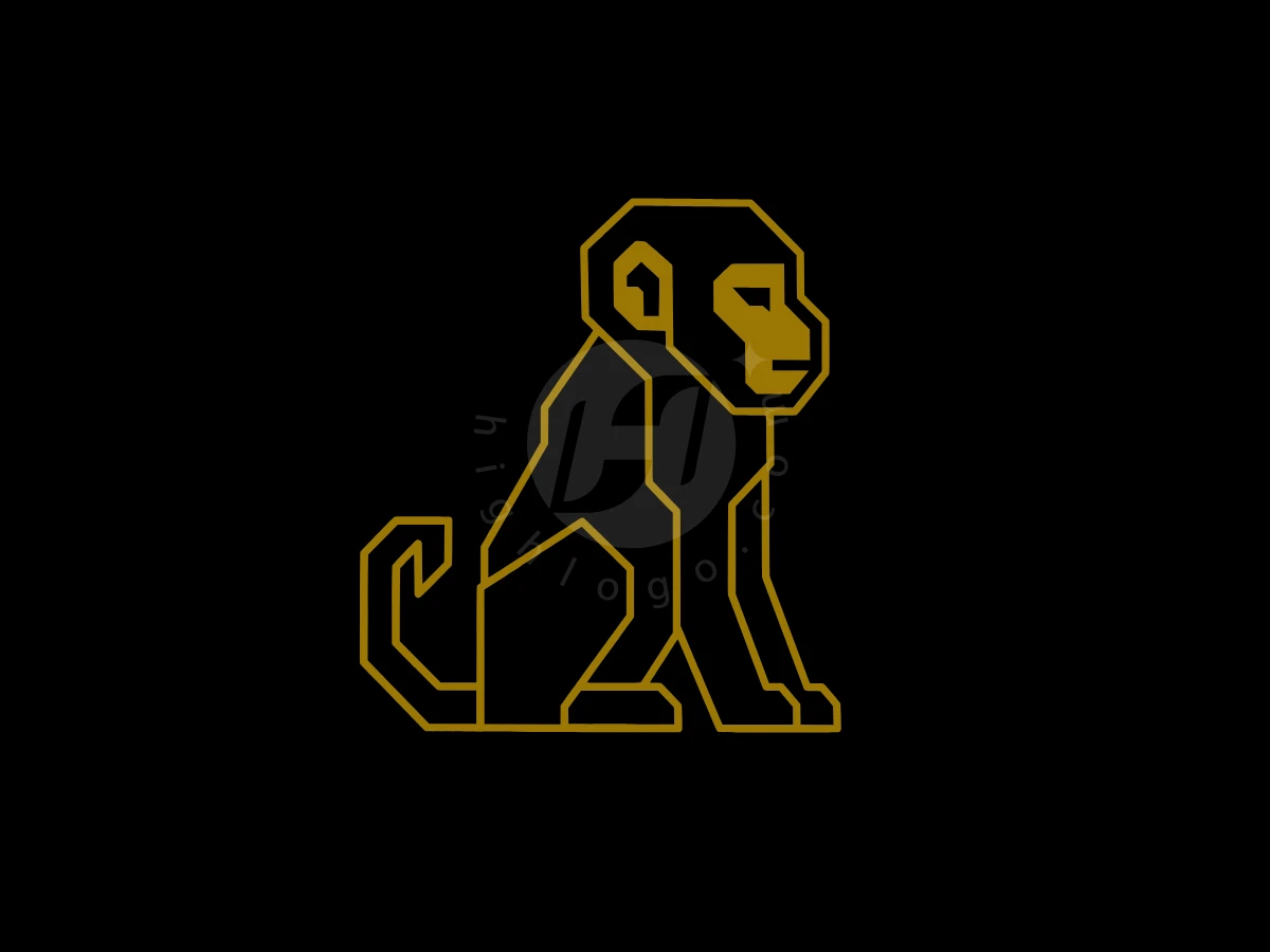 Modern Geometric Block Monkey Logo - Animal Logo design by Eka Eka for sale on Highlogo