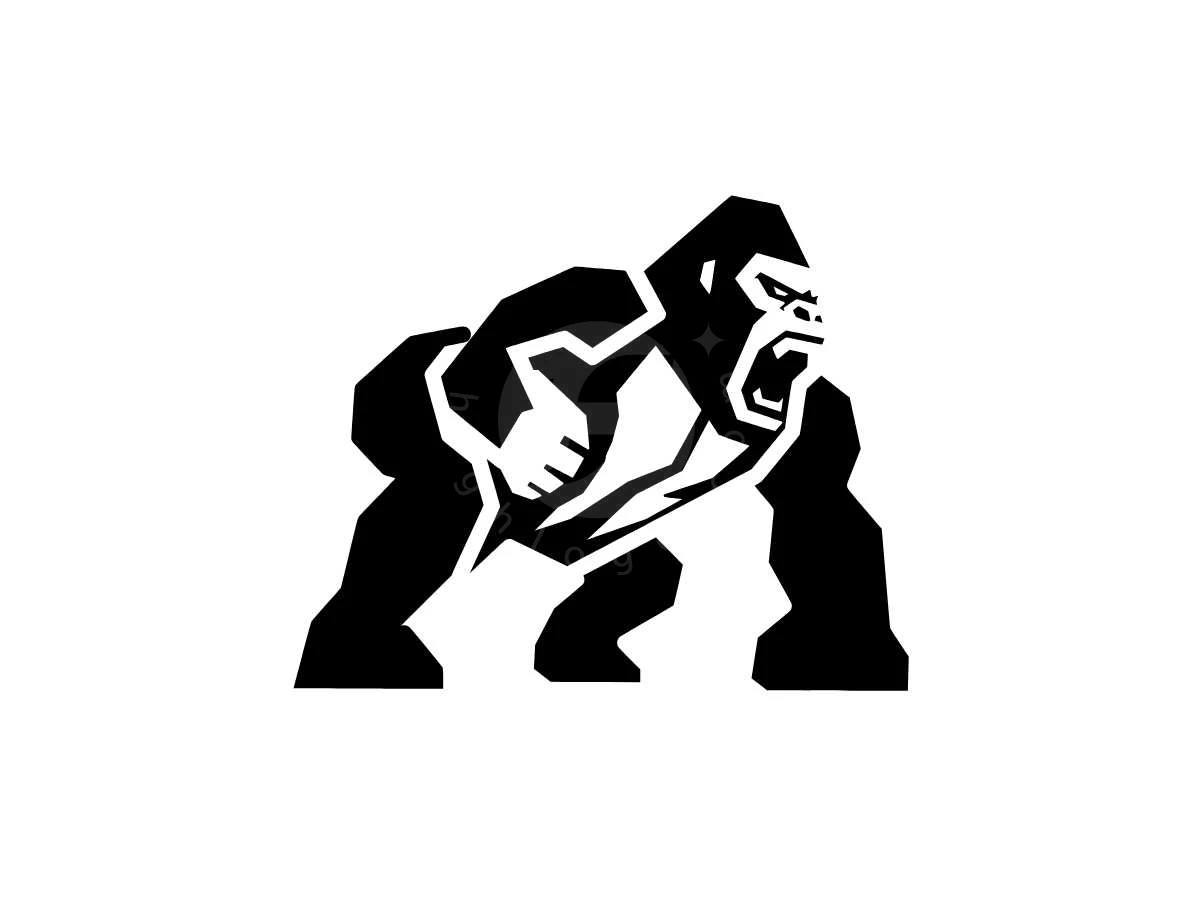 Aggressive Geometric Gorilla Logo - Animal Logo design by Eka Eka for sale on Highlogo