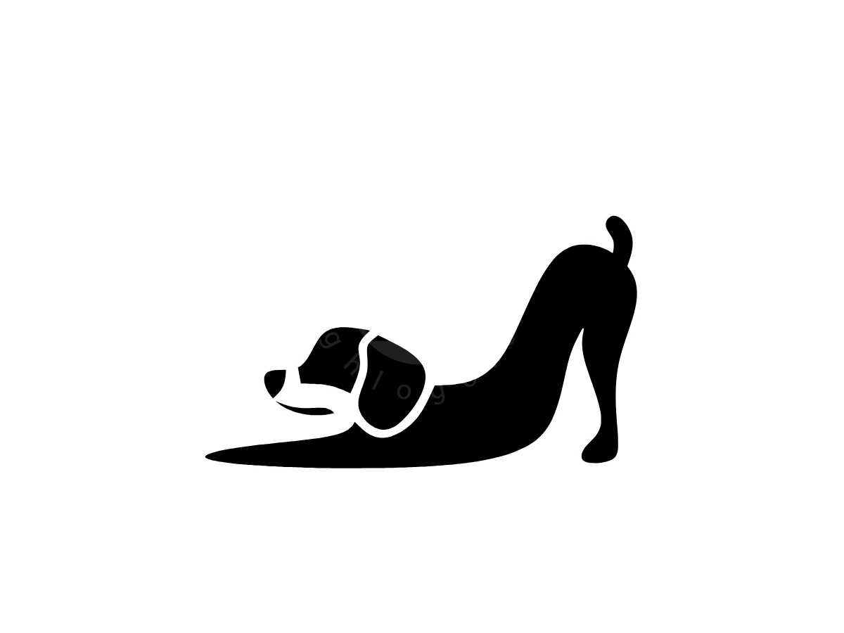 Dog Stretches Body In High Heel Shape Logo - Animal Logo design by Eka Eka for sale on Highlogo