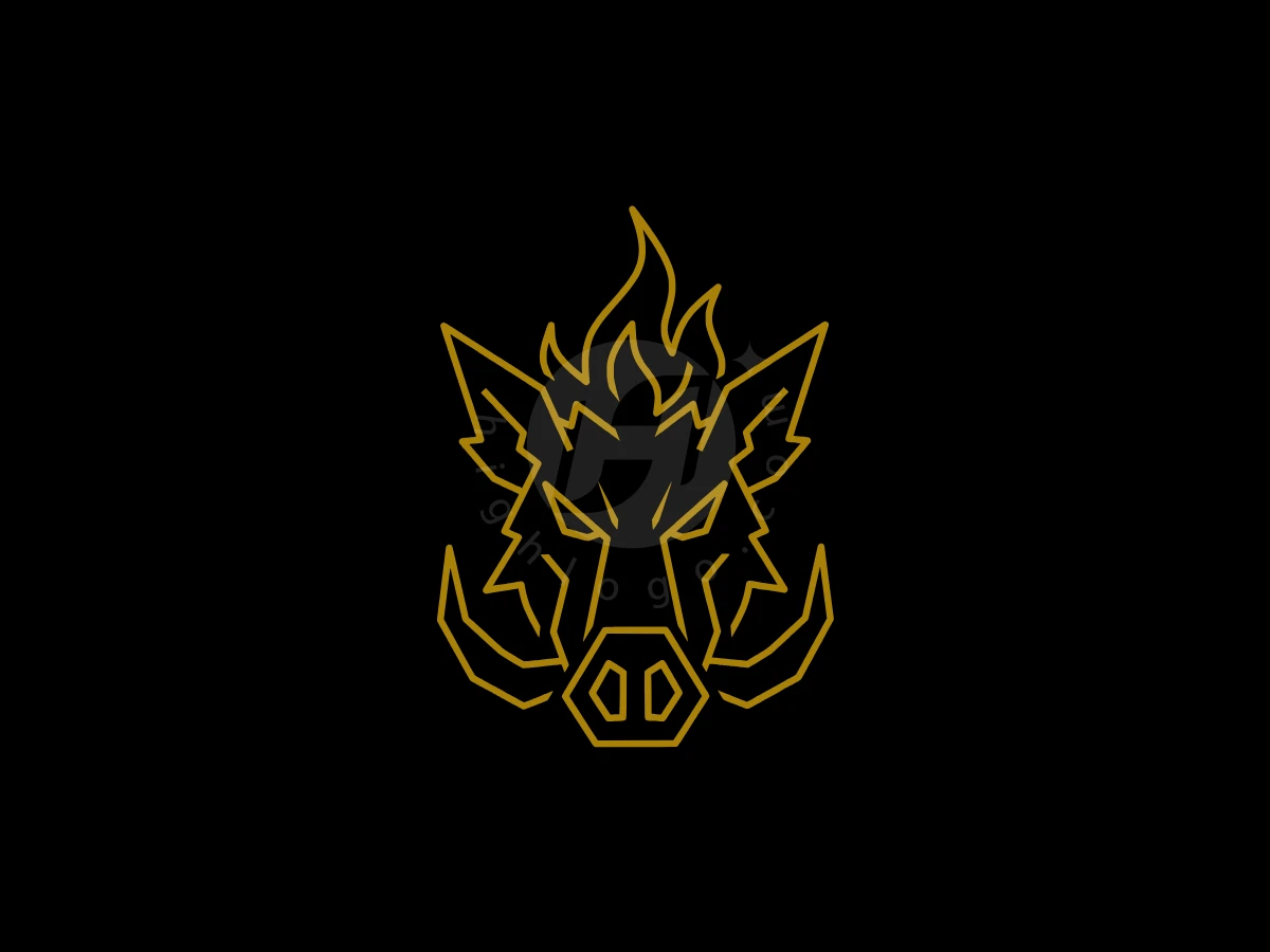 Line Art Boar Head Logo - Animal Logo design by Eka Eka for sale on Highlogo