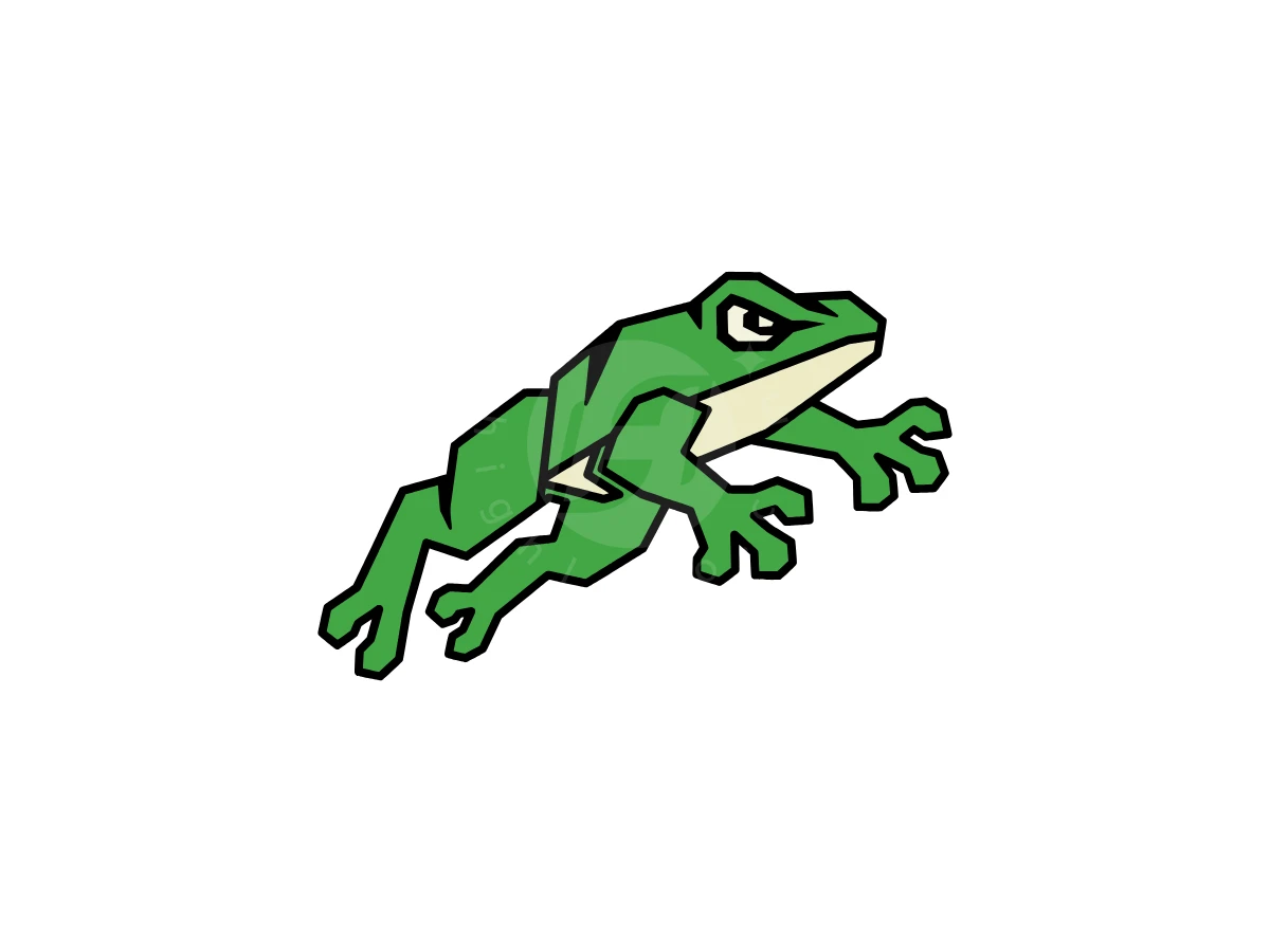 Jumping Geometric Frog Logo - Animal Logo design by Eka Eka for sale on Highlogo