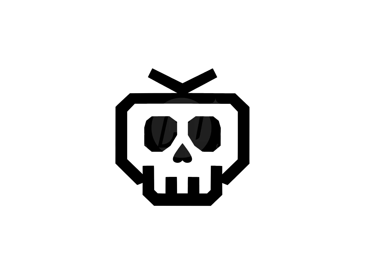Skull Shaped TV Logo - Abstract Logo design by Eka Eka for sale on Highlogo