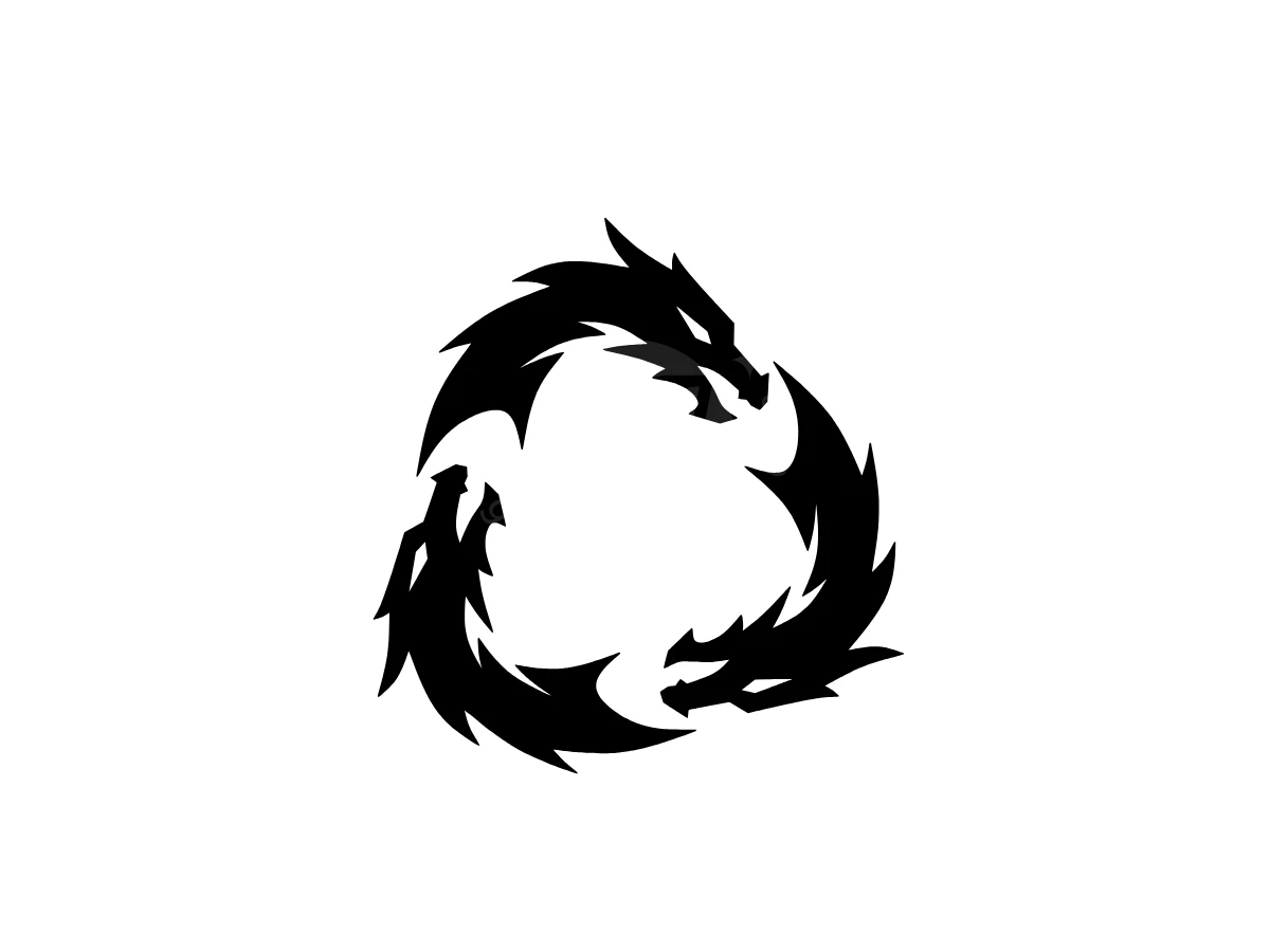 Three Dragon Heads Coiled Logo - Technology Logo design by Eka Eka for sale on Highlogo