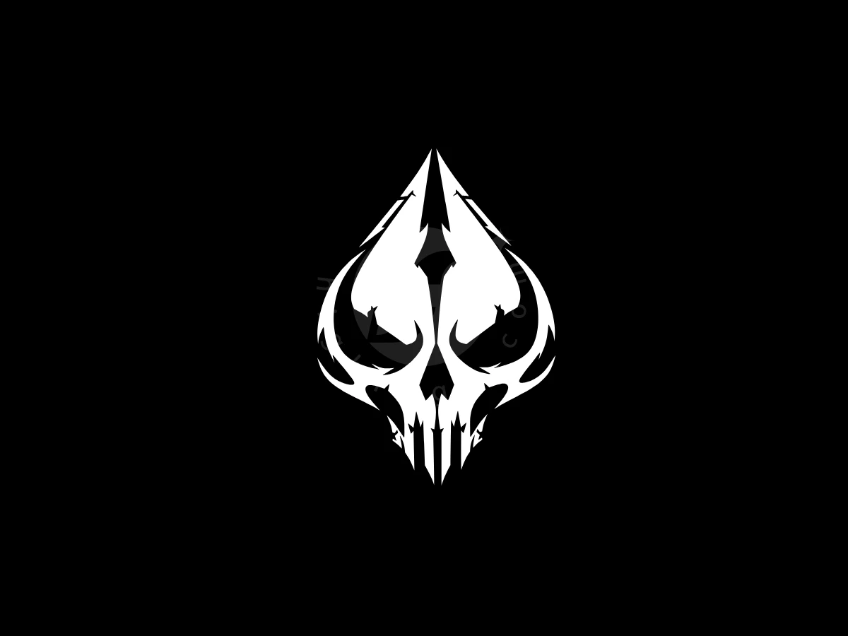 Monochrome Style Skull Shovel Logo - Media Logo design by Eka Eka for sale on Highlogo