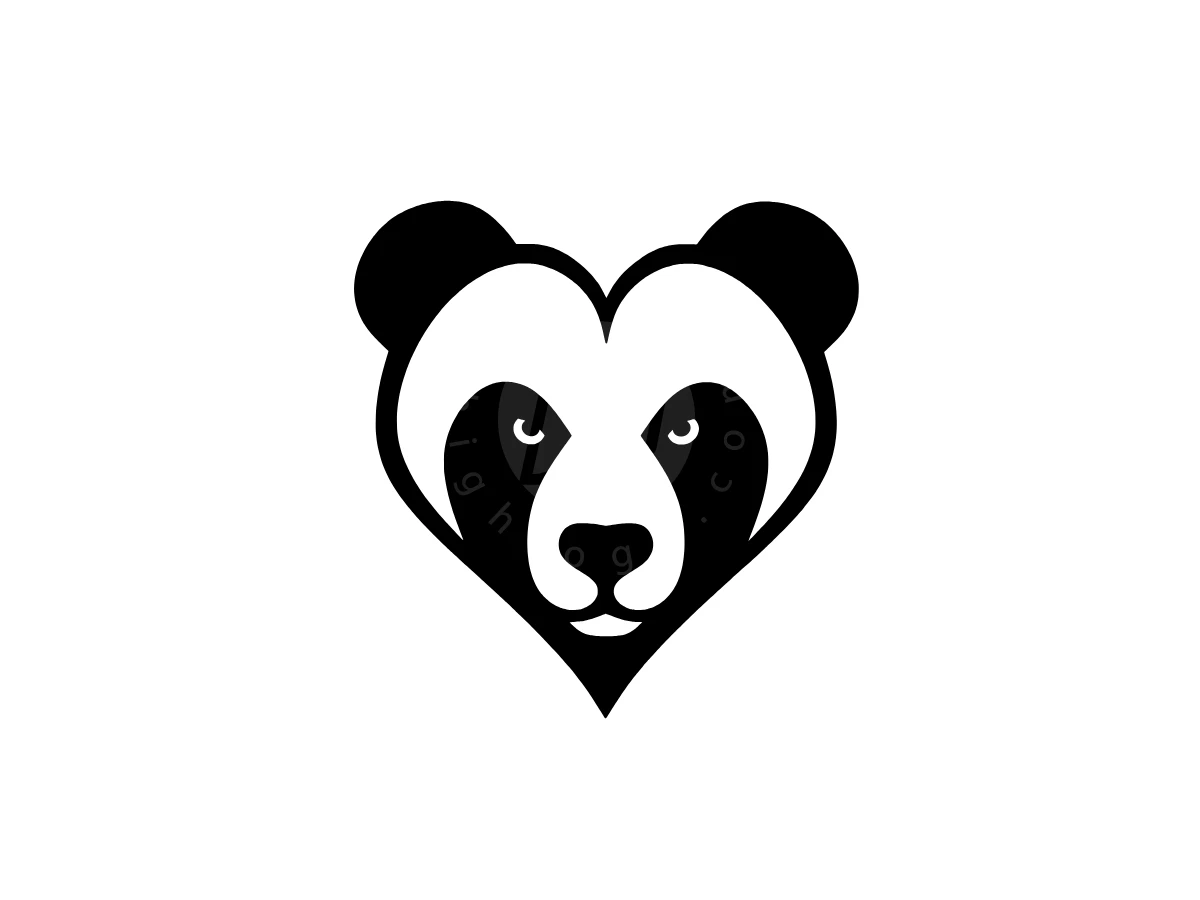 Panda Logo With Love Shape - Animal Logo design by Eka Eka for sale on Highlogo