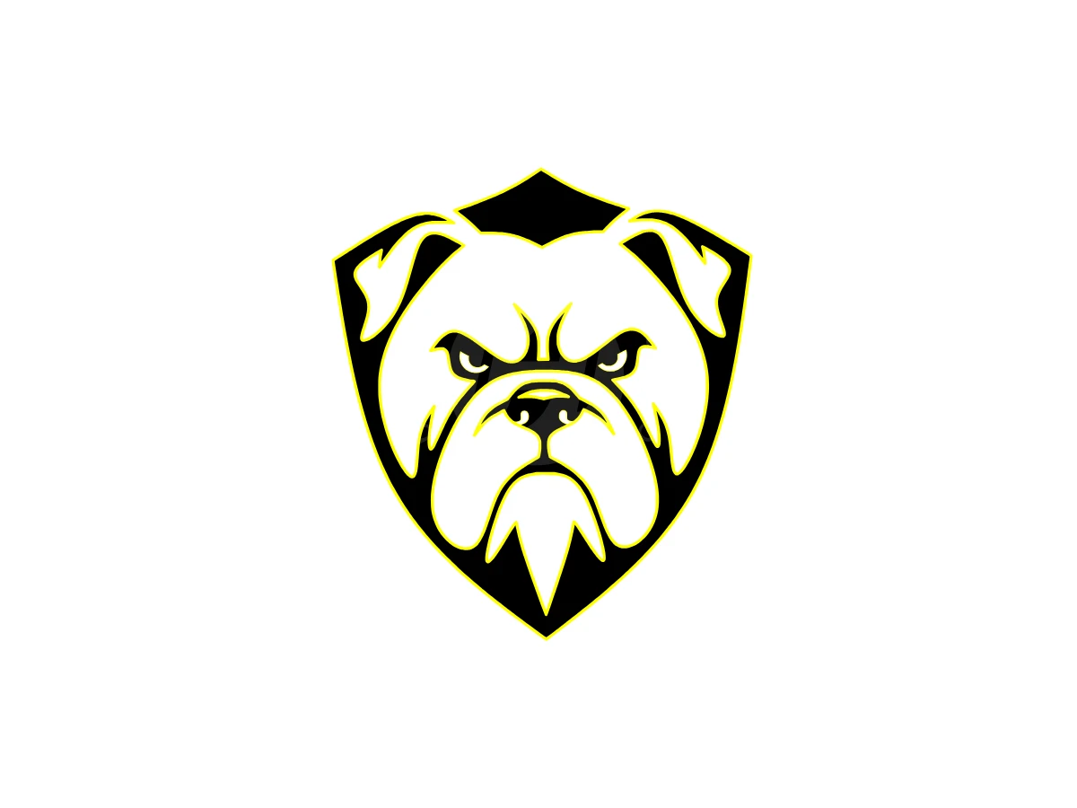 The Bulldog Logo Is In The Shape Of A Shield - Animal Logo design by Eka Eka for sale on Highlogo