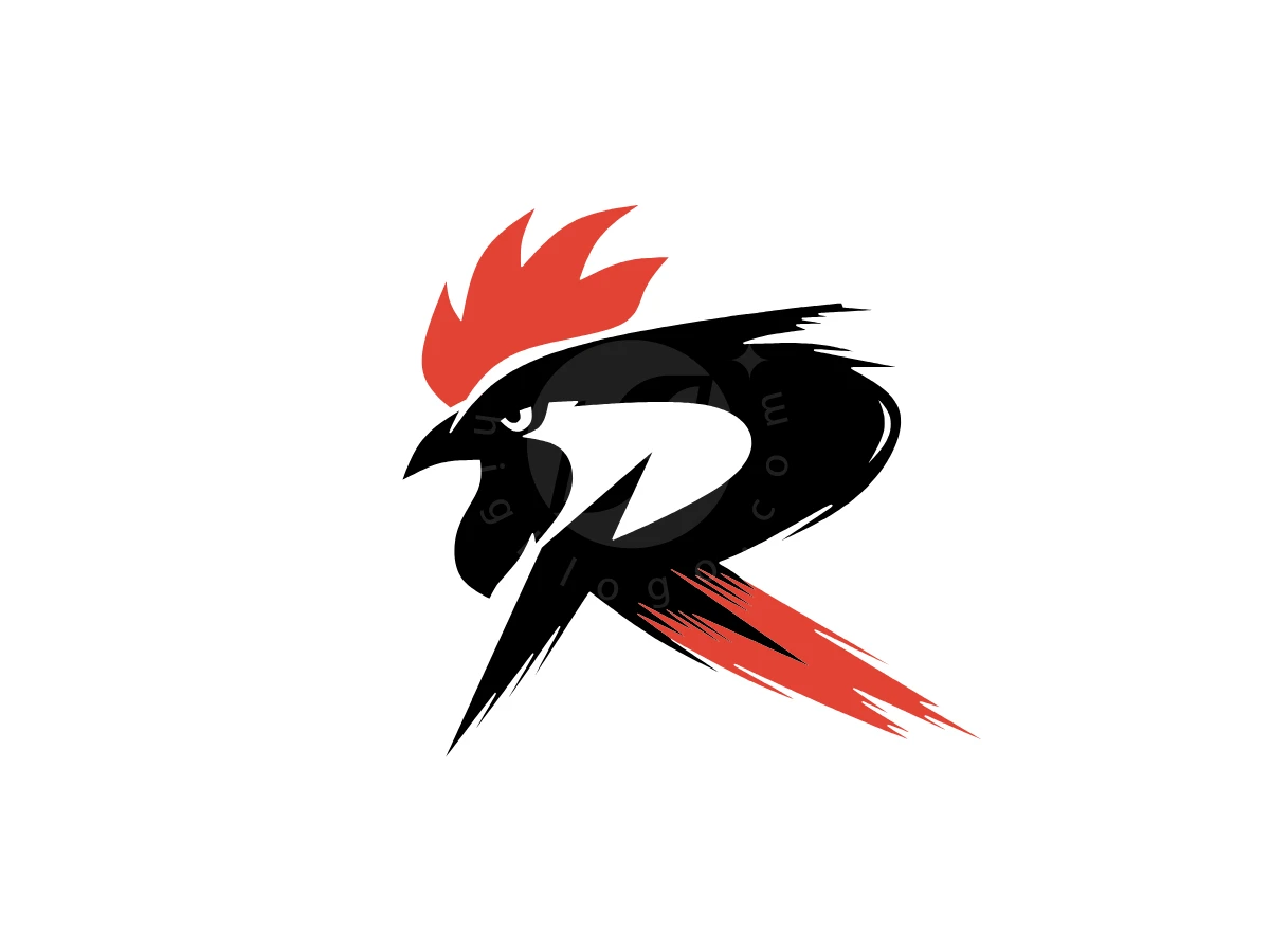 R Letter Rooster Logo In Brush Stroke Style - Logo Logo design by Eka Eka for sale on Highlogo