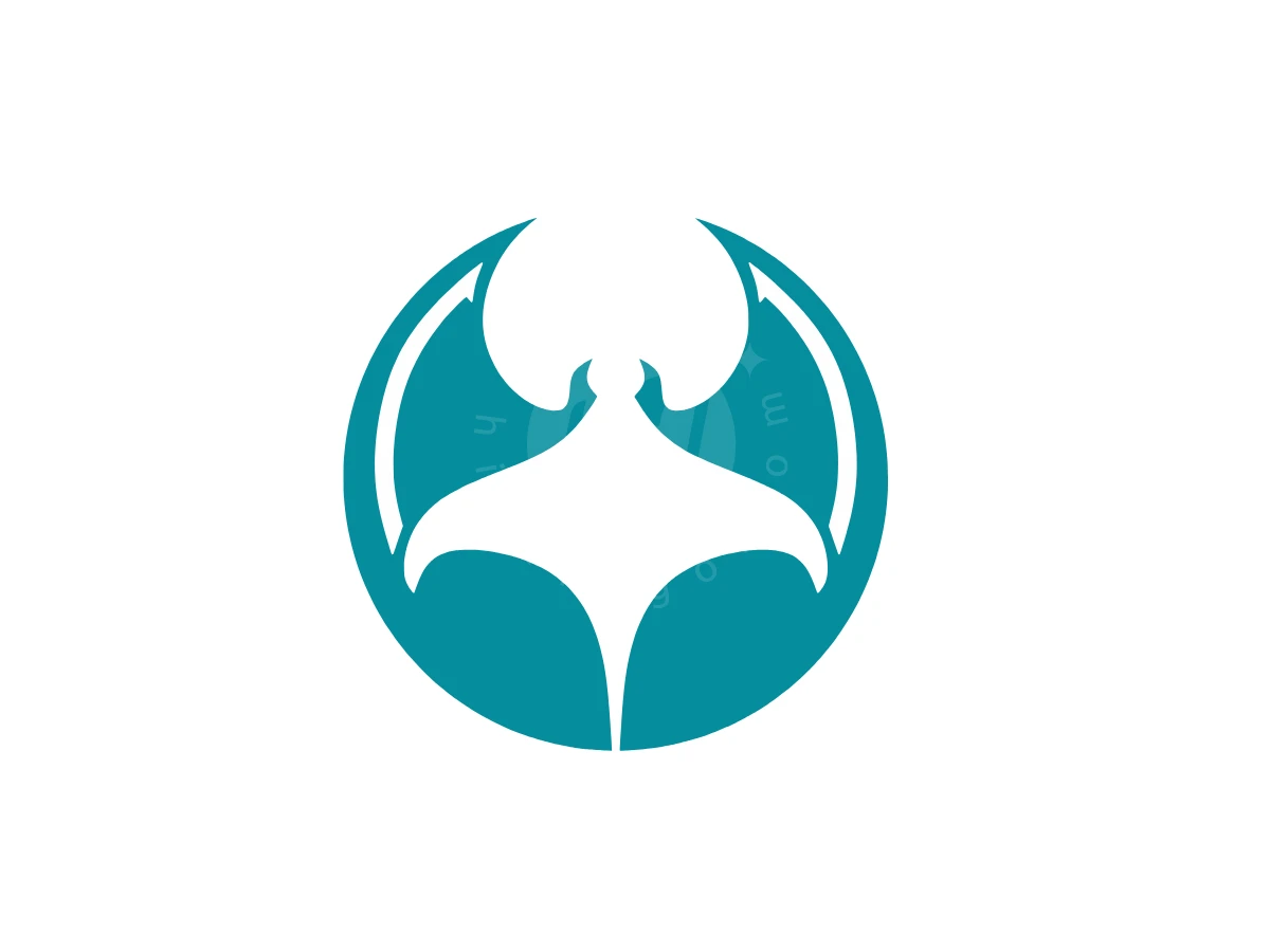Minimalist Manta Negative Space Bat Logo - Animal Logo design by Eka Eka for sale on Highlogo