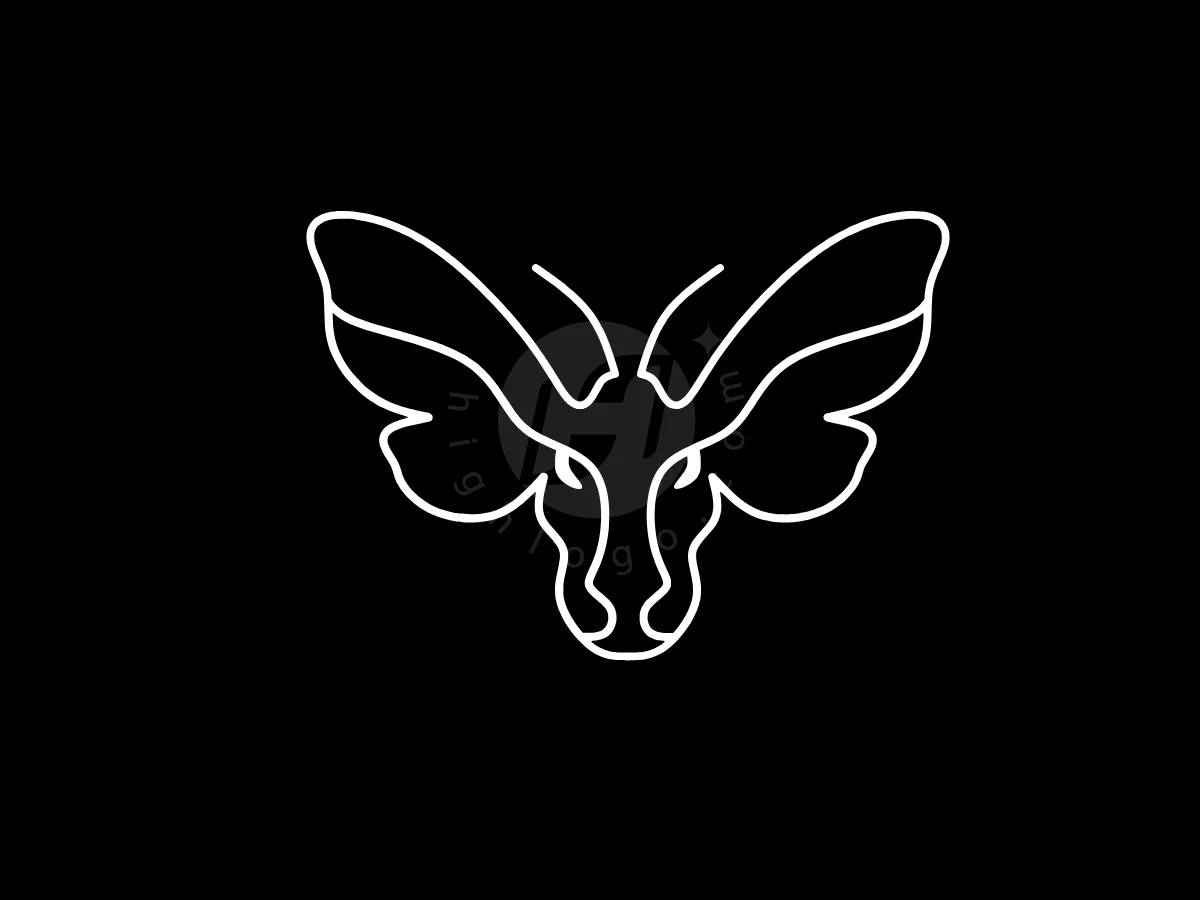 Butterfly Bull Head Line Art Logo - Animal Logo design by Eka Eka for sale on Highlogo
