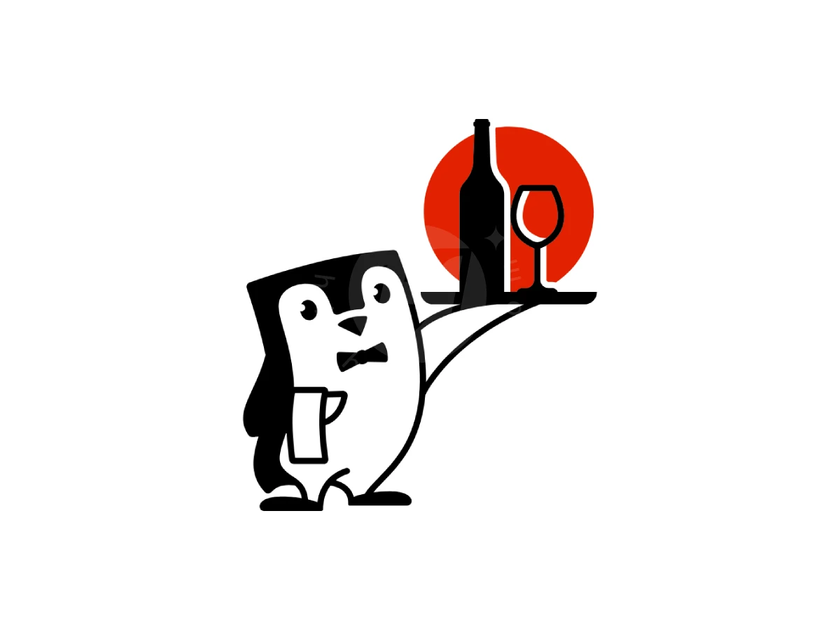 Penguin Waiter Logo - Animal Logo design by Eka Eka for sale on Highlogo