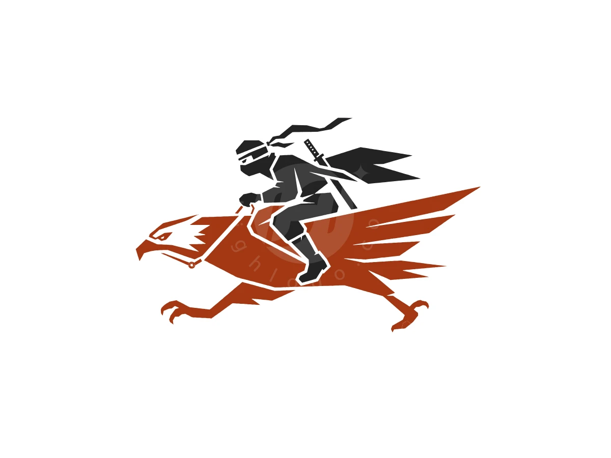 Running Eagle With A Samurai Ninja Rider Logo - Animal Logo design by Eka Eka for sale on Highlogo