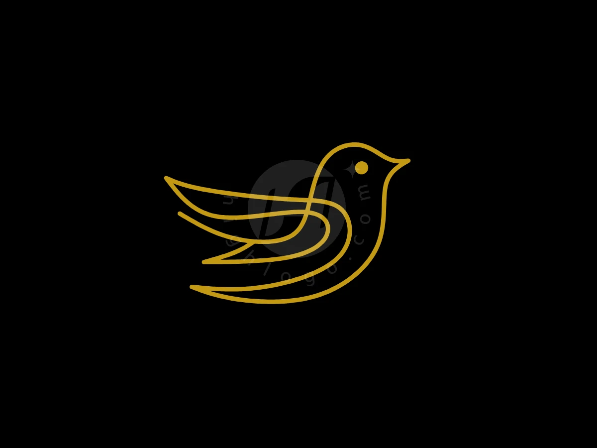 Gold Bird Monoline Logo - Animal Logo design by Eka Eka for sale on Highlogo