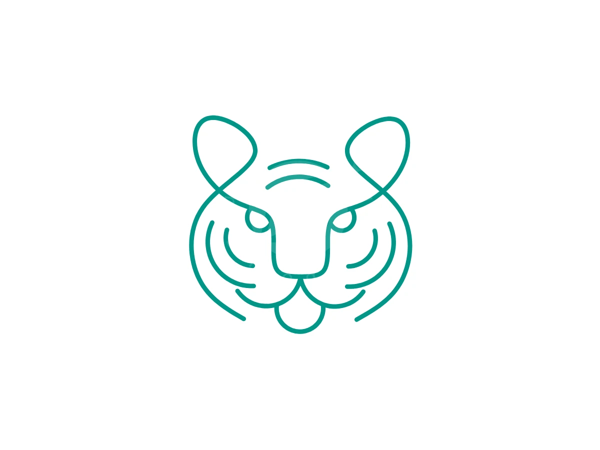 Simple Line Art Tiger Head Logo - Animal Logo design by Eka Eka for sale on Highlogo