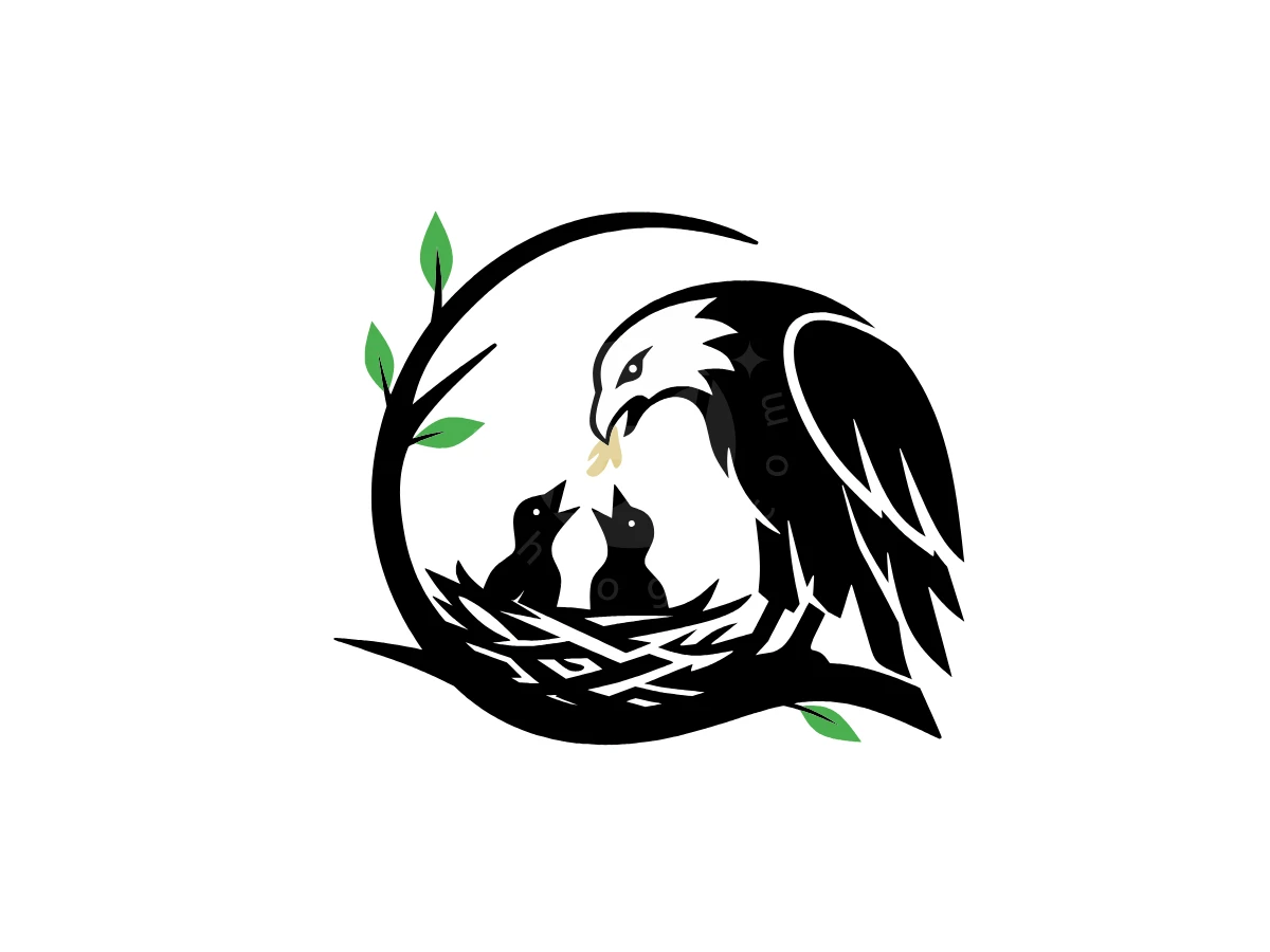 Logo Of An Eagle Feeding Its Young - Animal Logo design by Eka Eka for sale on Highlogo