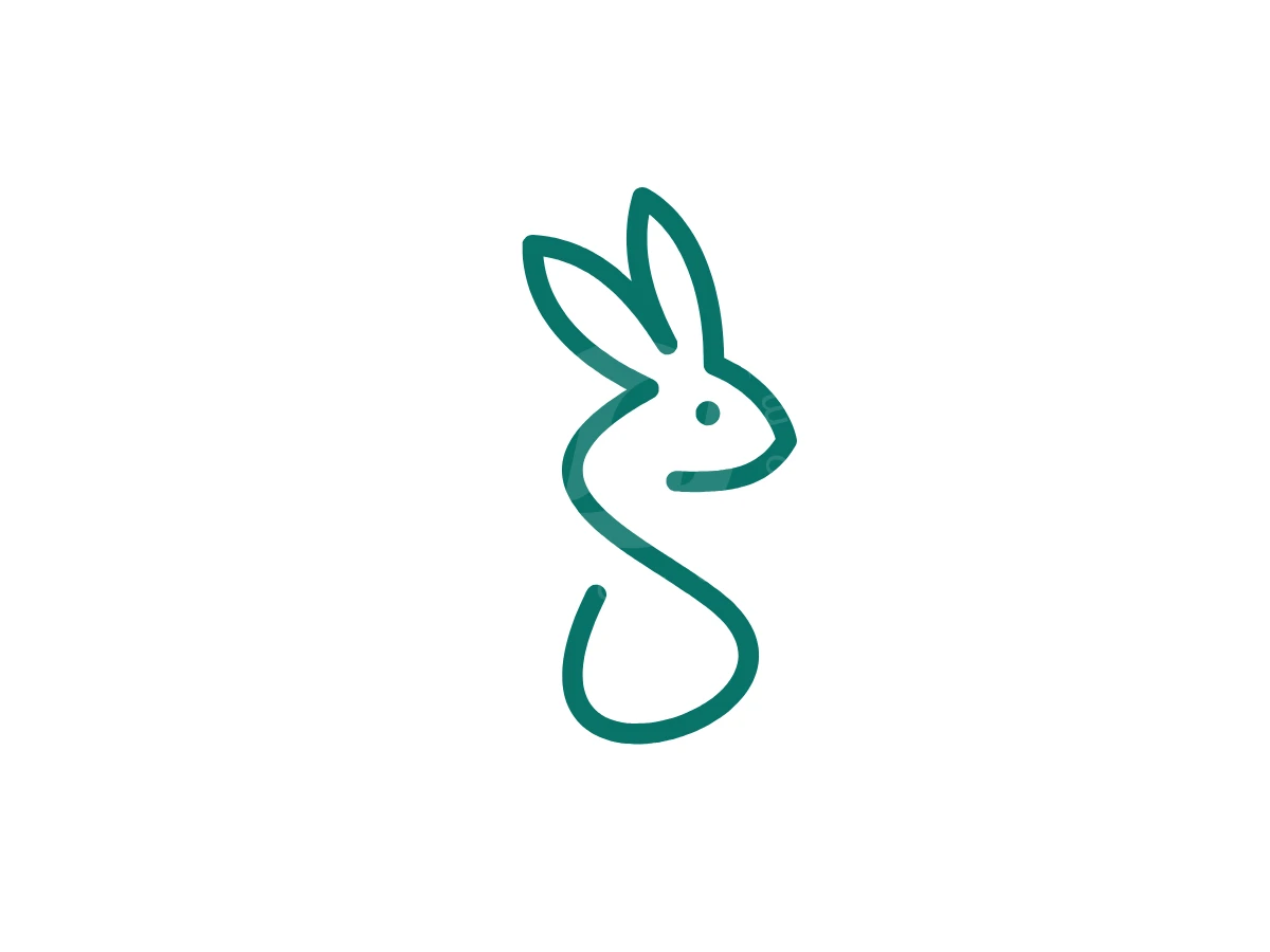 Rabbit Head Letter S Line Logo - Animal Logo design by Eka Eka for sale on Highlogo