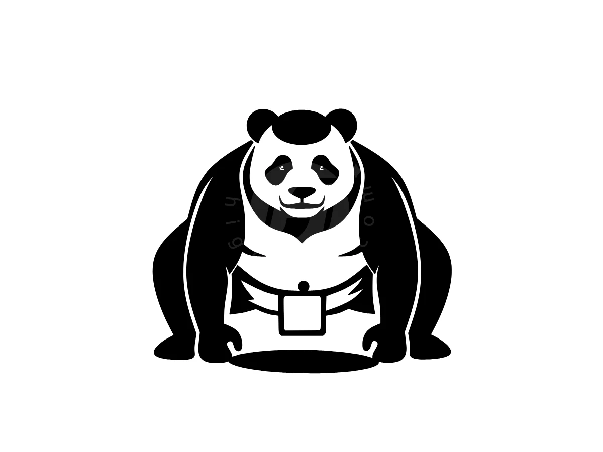Sumo Wrestler Panda Logo - Animal Logo design by Eka Eka for sale on Highlogo